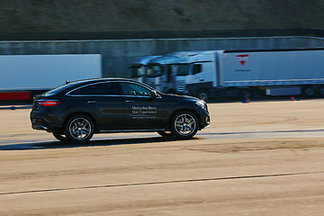 Image showing Kiev, Ukraine - OCTOBER 10, 2015: Mercedes Benz star experience. The series of test drives