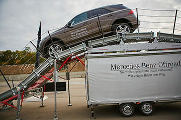 Image showing Kiev, Ukraine - OCTOBER 10, 2015: Mercedes Benz star experience. The series of test drives