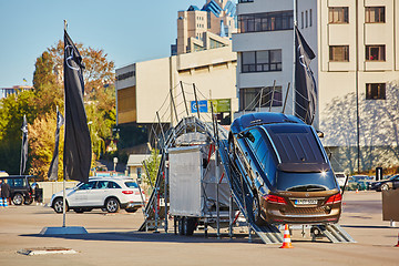 Image showing Kiev, Ukraine - OCTOBER 10, 2015: Mercedes Benz star experience. The series of test drives