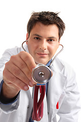 Image showing Medical examination checkup  - doctor with stethoscope