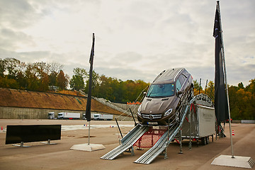 Image showing Kiev, Ukraine - OCTOBER 10, 2015: Mercedes Benz star experience. The series of test drives