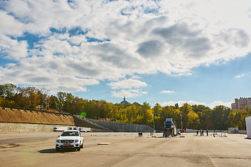 Image showing Kiev, Ukraine - OCTOBER 10, 2015: Mercedes Benz star experience. The series of test drives