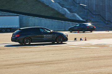 Image showing Kiev, Ukraine - OCTOBER 10, 2015: Mercedes Benz star experience. The series of test drives