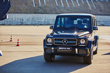 Image showing Kiev, Ukraine - OCTOBER 10, 2015: Mercedes Benz star experience. The interesting series of test drives