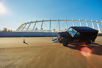 Image showing Kiev, Ukraine - OCTOBER 10, 2015: Mercedes Benz star experience. The interesting series of test drives