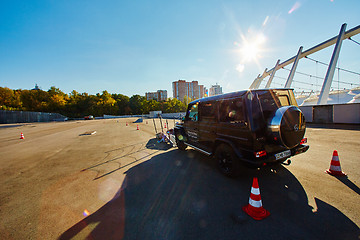 Image showing Kiev, Ukraine - OCTOBER 10, 2015: Mercedes Benz star experience. The interesting series of test drives