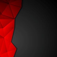 Image showing Dark abstract tech polygonal vector design