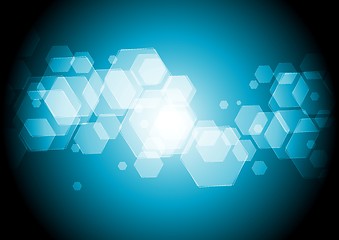 Image showing Bright blue geometric background