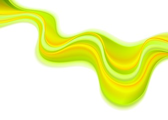 Image showing Green yellow wavy art background