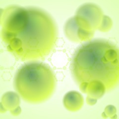 Image showing Green abstract molecules vector background