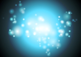 Image showing Bright blue abstract shiny lights background