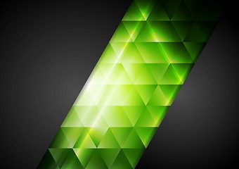 Image showing Abstract dark corporate background with bright triangles
