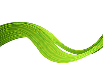 Image showing Green striped abstract wave