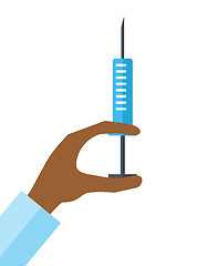 Image showing Hand holding syringe.