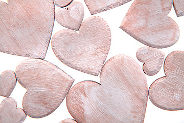 Image showing wooden hearts isolated