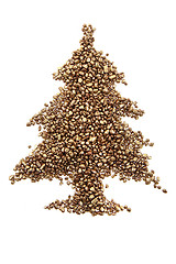 Image showing golden christmas tree from golden stones
