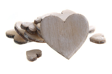 Image showing wooden hearts isolated