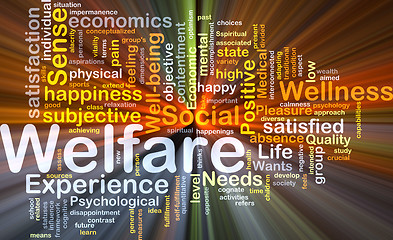 Image showing Welfare background concept glowing