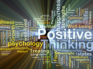 Image showing Positive thinking background concept glowing