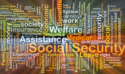 Image showing Social security background concept glowing