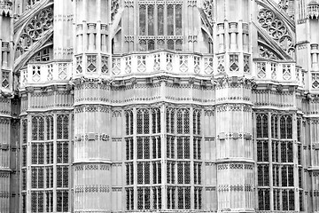 Image showing old in london  historical    parliament glass  window    structu