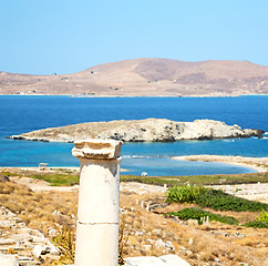 Image showing temple  in delos greece the historycal acropolis and old ruin si