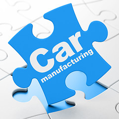 Image showing Industry concept: Car Manufacturing on puzzle background