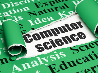 Image showing Science concept: black text Computer Science under the piece of  torn paper