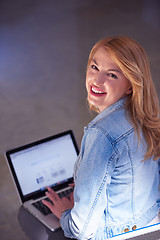 Image showing student girl with laptop computer