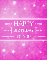 Image showing violet birthday card