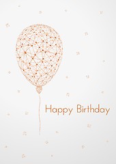 Image showing birthday card with linear balloon