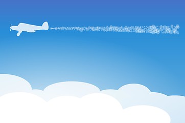 Image showing plane and clouds