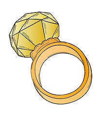 Image showing gold ring with big stone