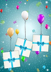 Image showing flying balloons with presents