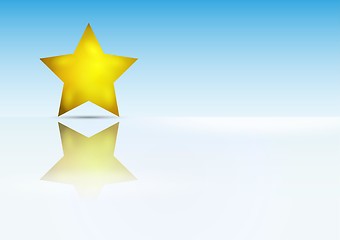 Image showing gold star with reflection