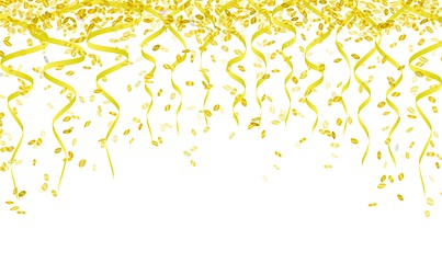 Image showing yellow confetti and ribbons