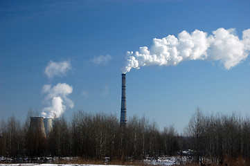 Image showing Air pollution. Power plant