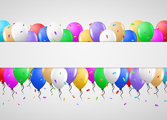 Image showing balloons and white clean banner