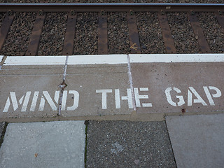 Image showing Mind the gap in London