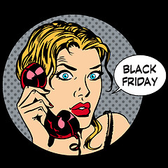 Image showing Black Friday woman phone communication