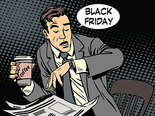 Image showing Black Friday businessman in cafe