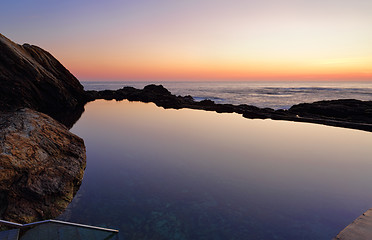 Image showing Dawn skies at the Blue Pool