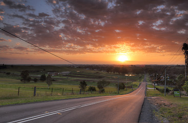 Image showing Sunrise over Orchard Hills Penrith