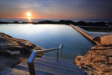 Image showing The steps into Blue Pool Bermagui