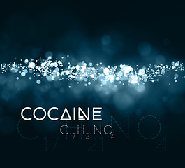 Image showing Cocaine powder with the chemical formula.