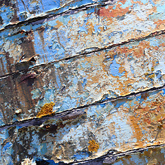 Image showing Old boat with peeling paint background texture