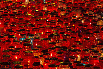 Image showing Candles Burning At a Cemetery