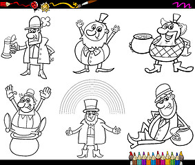 Image showing saint patrick set coloring page