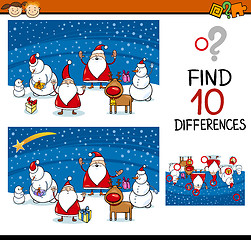 Image showing christmas differences game for kids