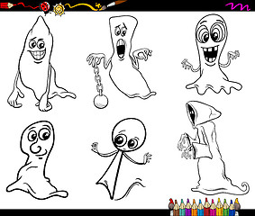 Image showing halloween ghosts coloring page